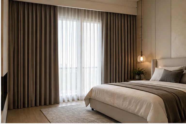 Curtains & Tracks installed in an interior