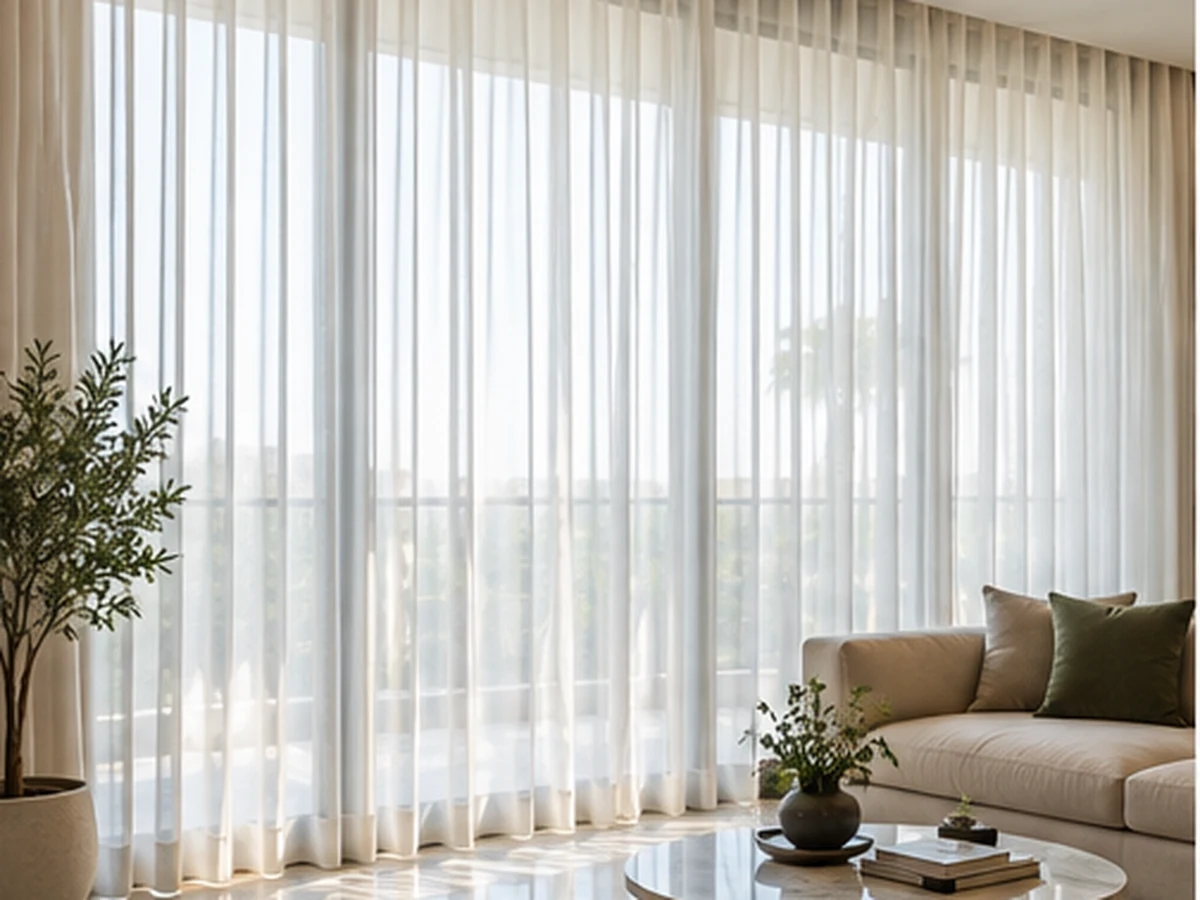 Full height sheer curtains
