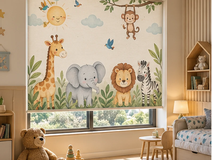 Kids Safari customised blind design