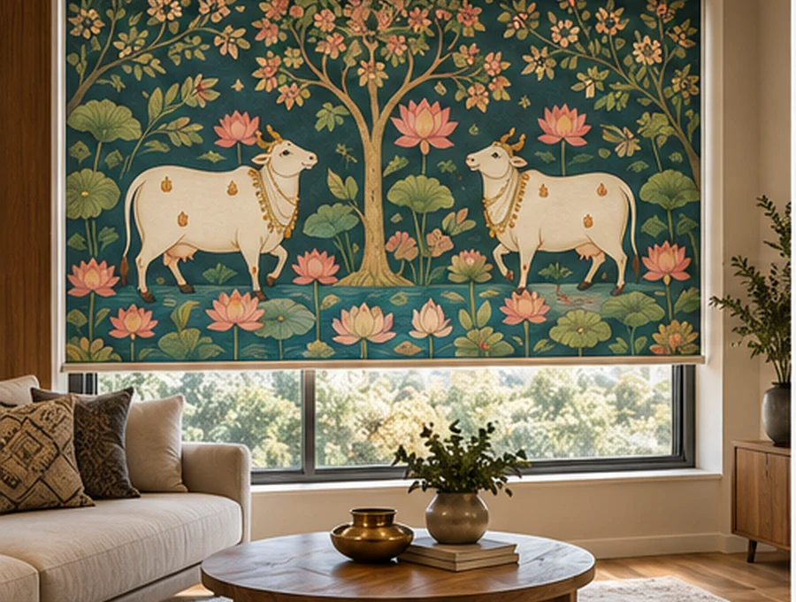 Pichwai Lotus customised blind design